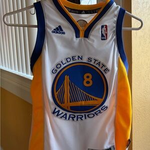 Adidas Golden State Warriors White and Yellow Jersey